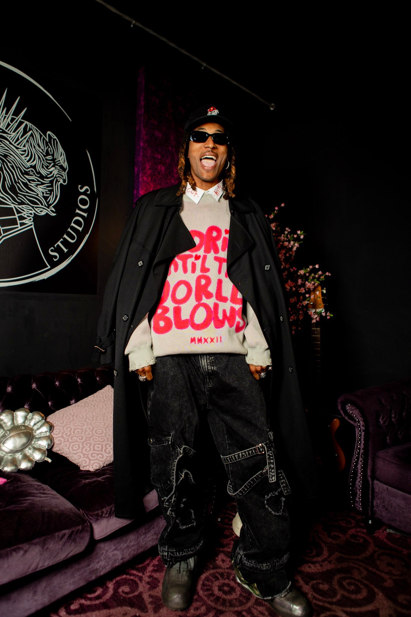 "UNTIL THE WORLD BLOWS" JACQUARD SWEATER - Dead Rich Streetwear