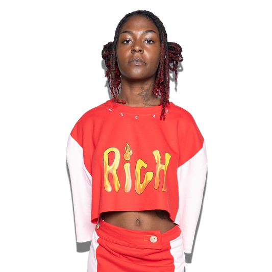 "Redrich" Long Sleeve Cropped Top