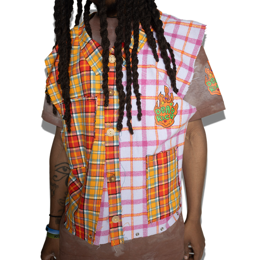 "Red Flag" Plaid Vest